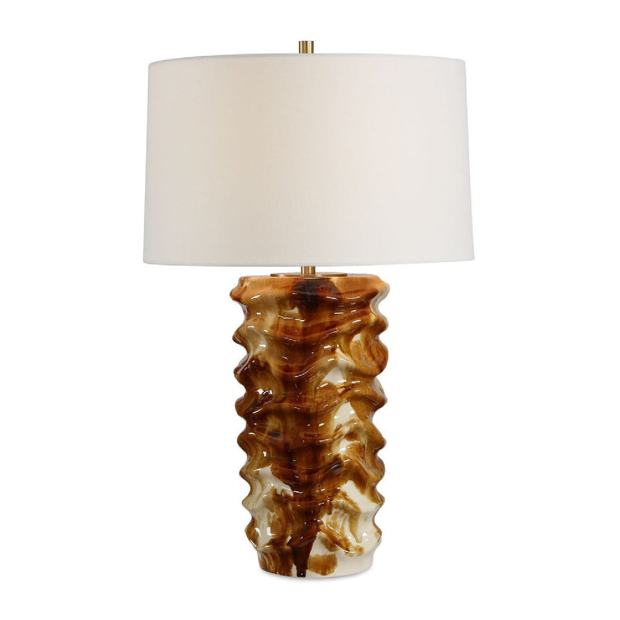Rippled Brown Ceramic Table Lamp | Oroa.com