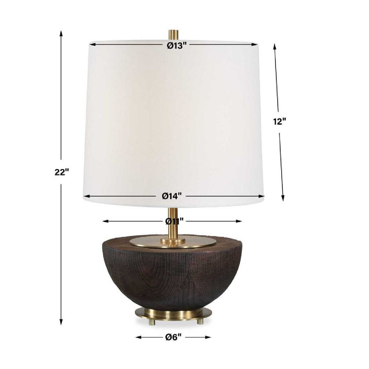 Mahogany Finished Base Table Lamp | Oroa.com