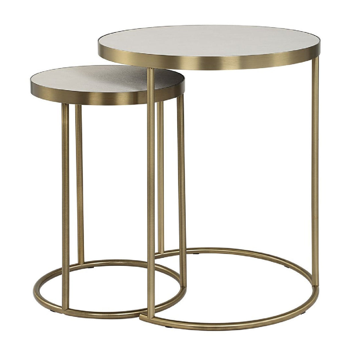 White Shagreen Nesting Tables (2) | Oroa.com