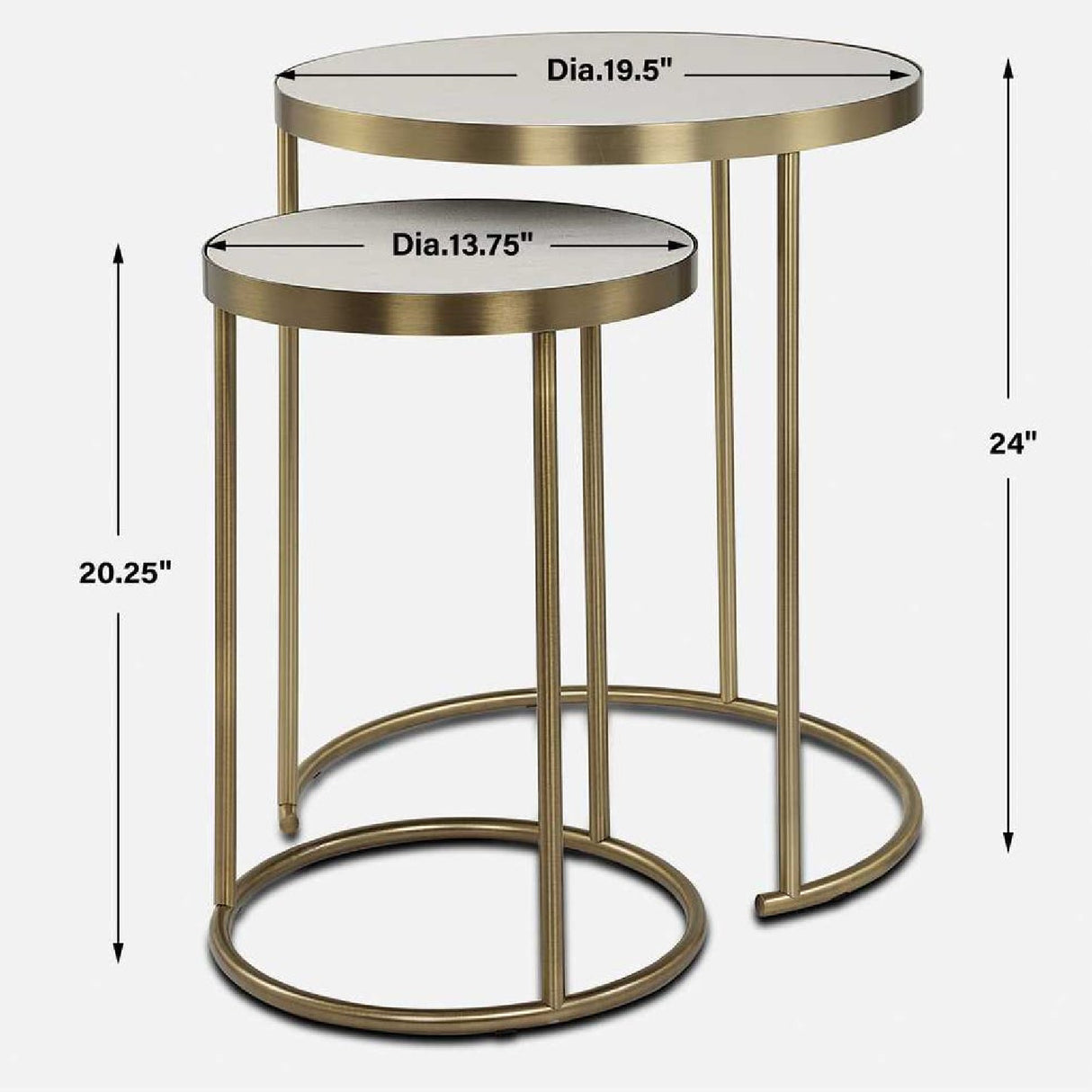 White Shagreen Nesting Tables (2) | Oroa.com