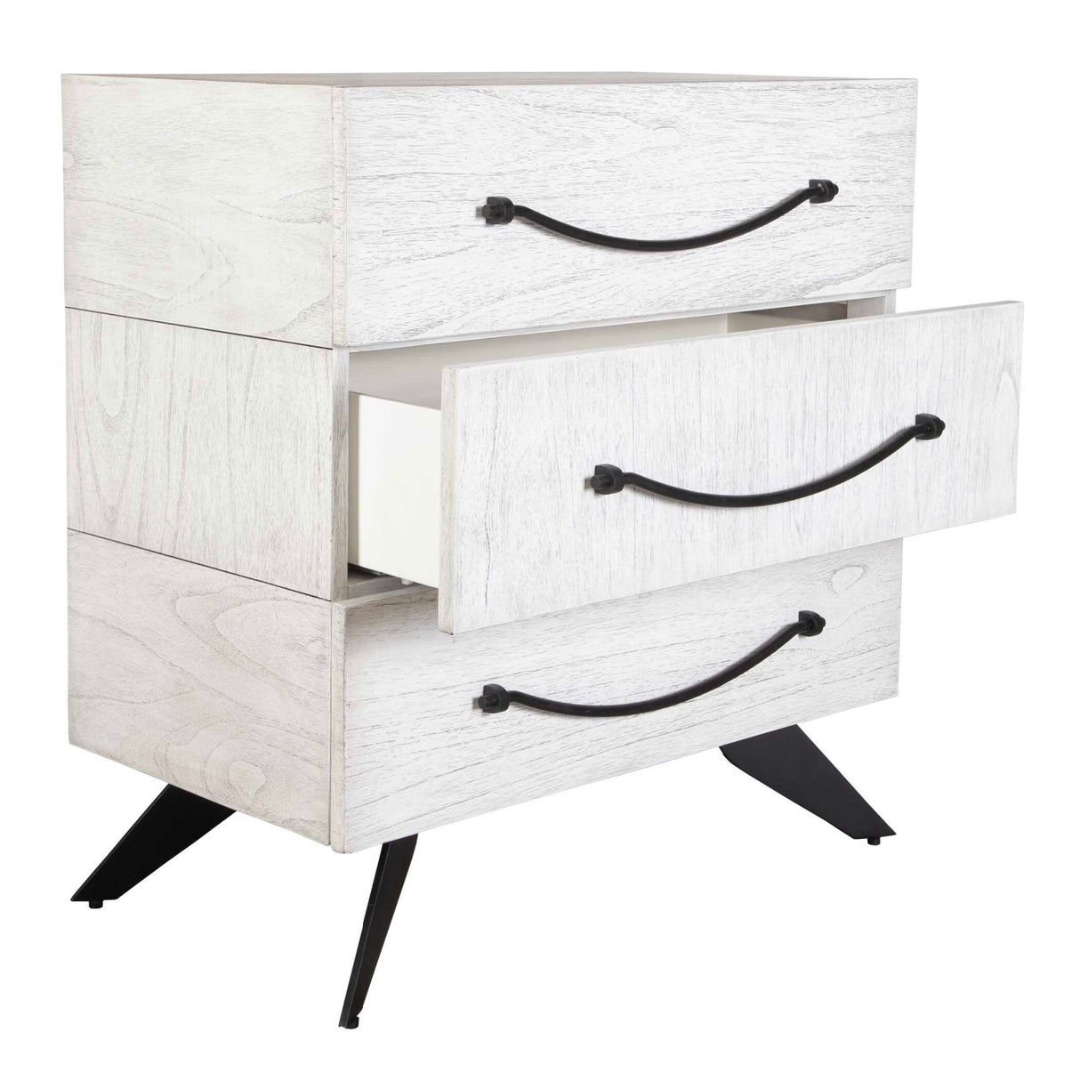 White Wooden 3-Drawer Chest | Oroa.com