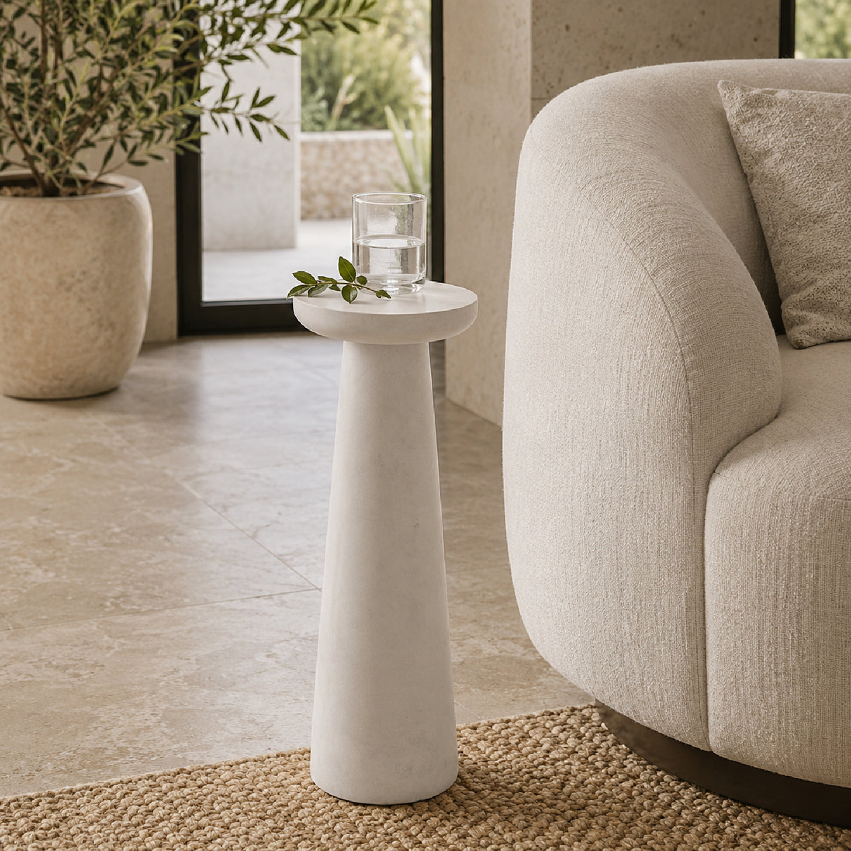 White Marble Indoor/Outdoor Drink Table | Oroa.com