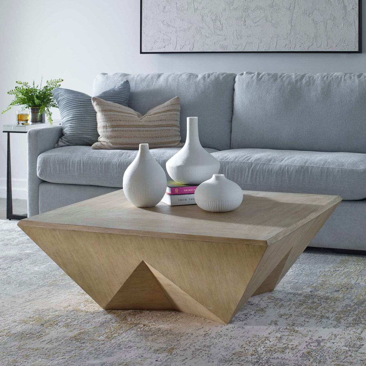 Faceted Mango Wood Coffee Table | Oroa.com