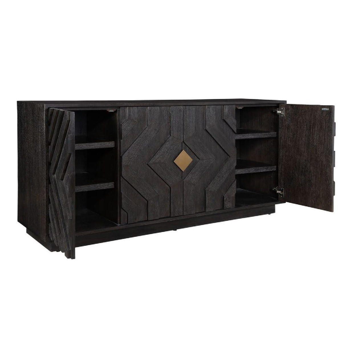 Oak Chevron 4-Door Cabinet | Oroa.com