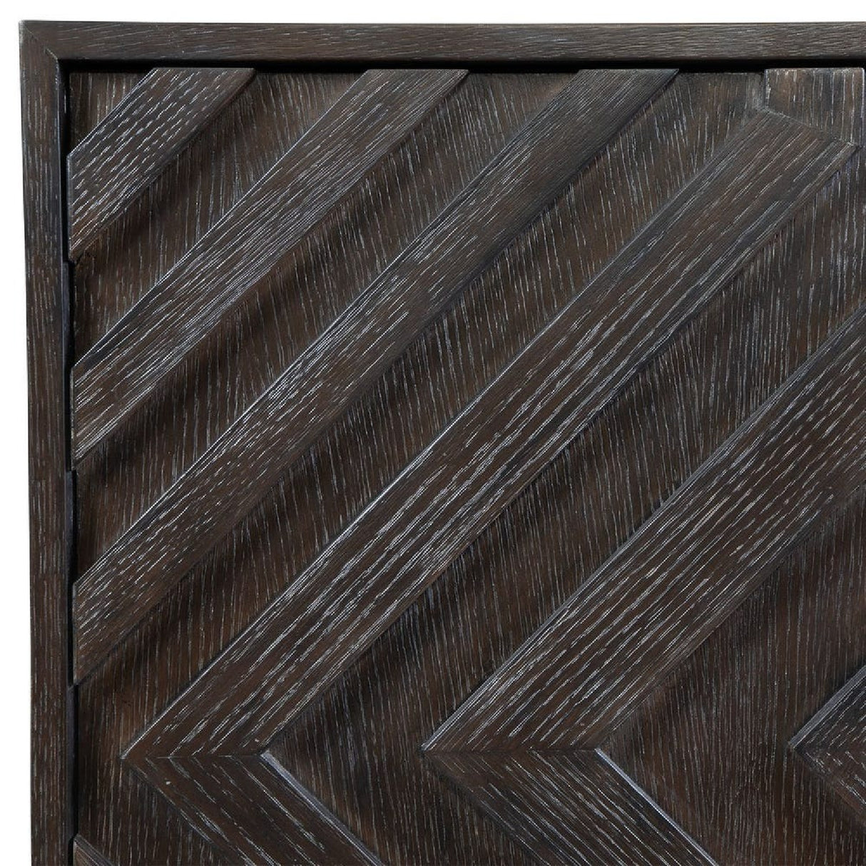 Oak Chevron 4-Door Cabinet | Oroa.com