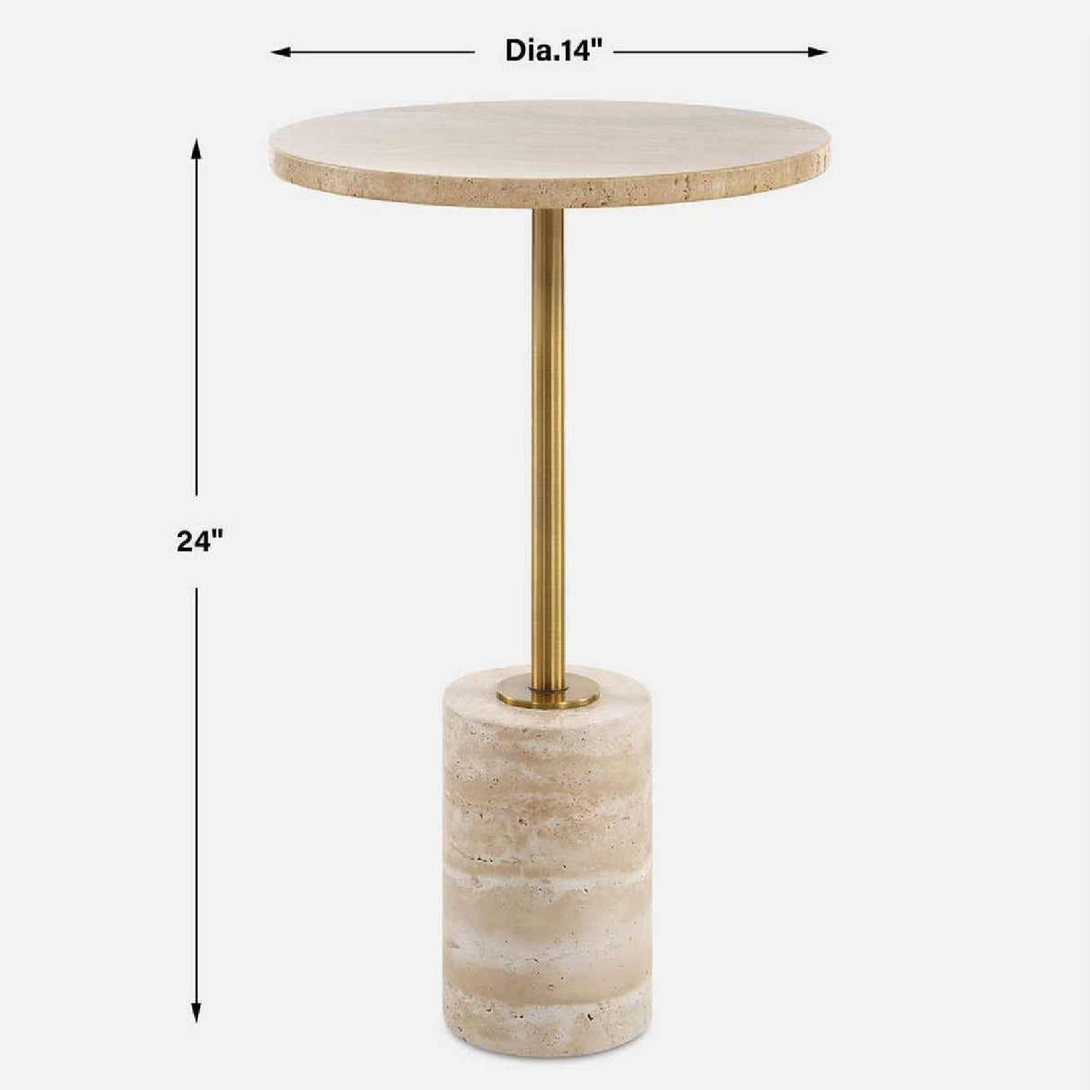 Travertine Round Accent Table | Oroa.com