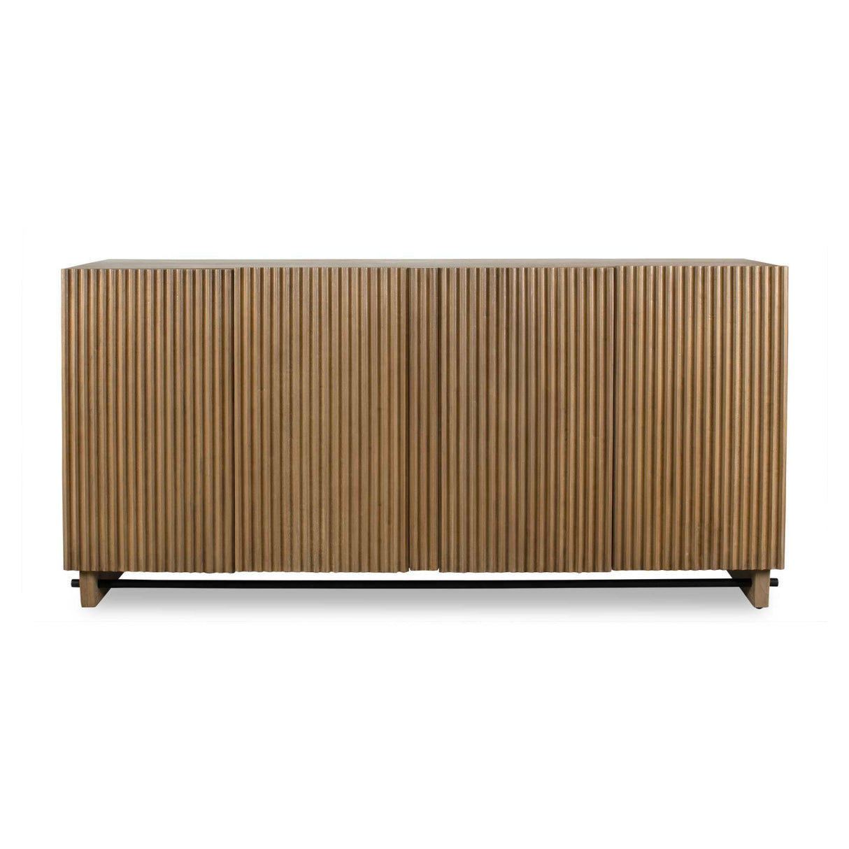 Fluted Wood 4-Door Cabinet | Oroa.com