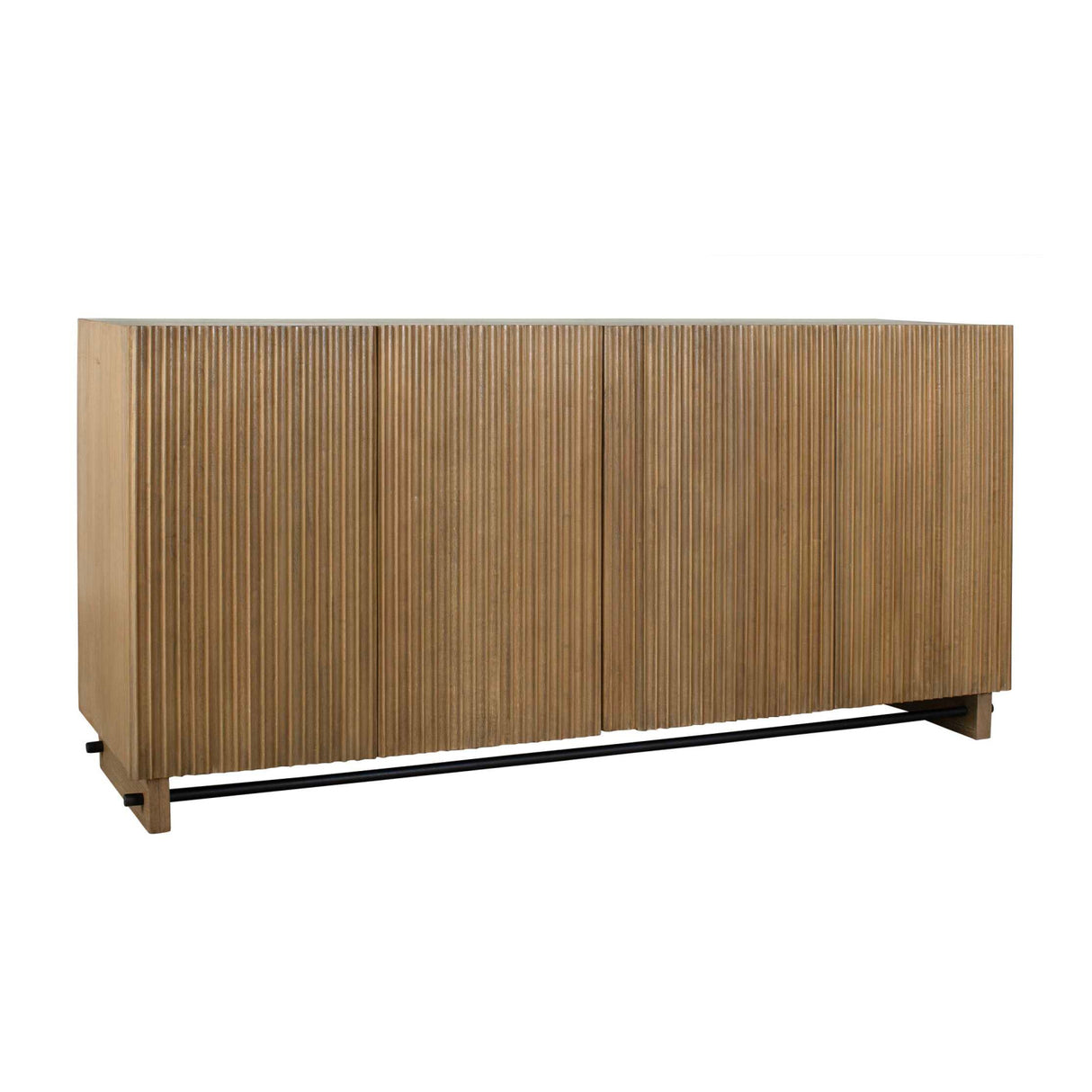 Fluted Wood 4-Door Cabinet | Oroa.com