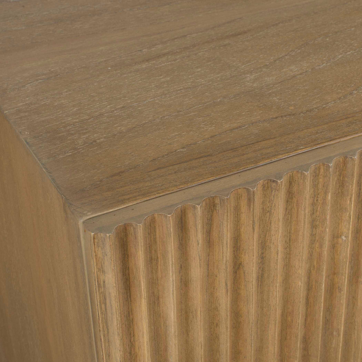 Fluted Wood 4-Door Cabinet | Oroa.com