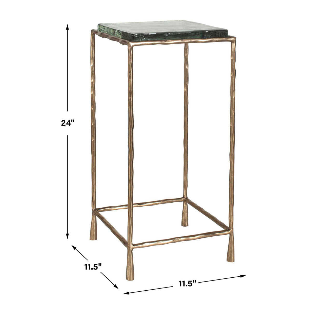 Cast Glass Square Accent Table | Oroa.com