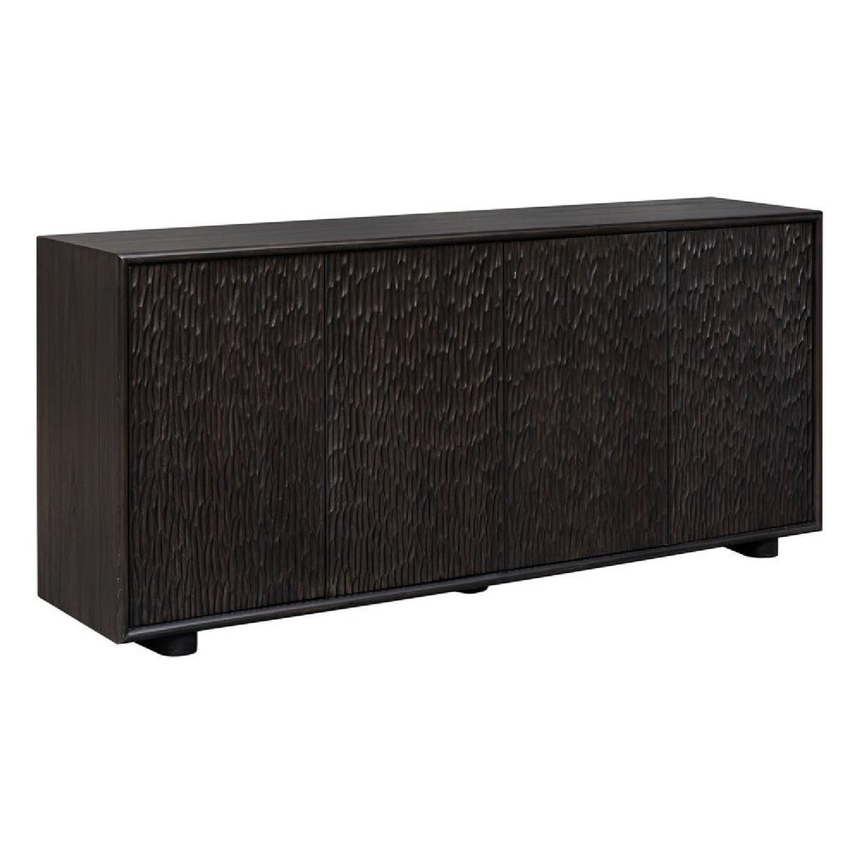 Black Chiseled 4-Door Cabinet | Oroa.com