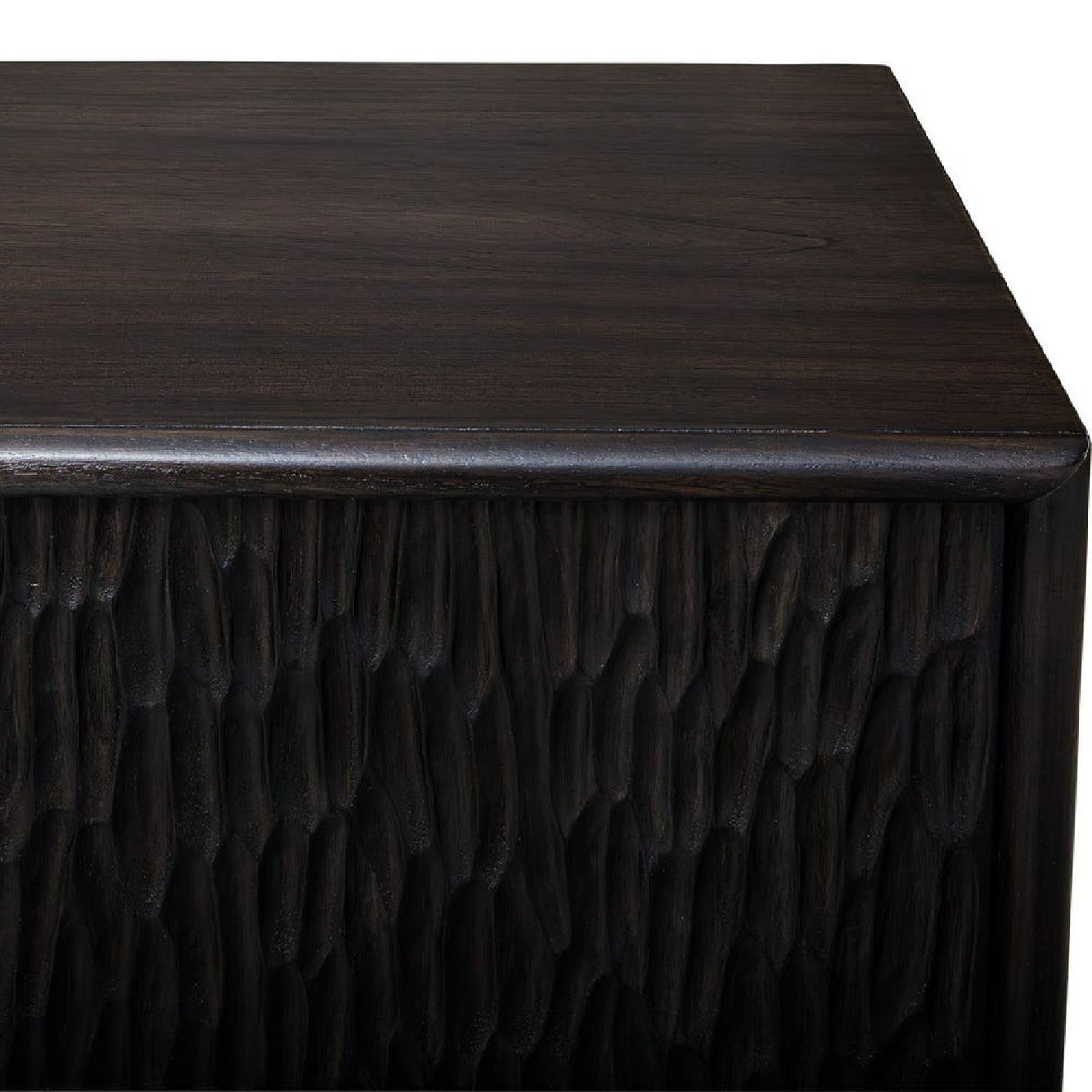 Black Chiseled 4-Door Cabinet | Oroa.com