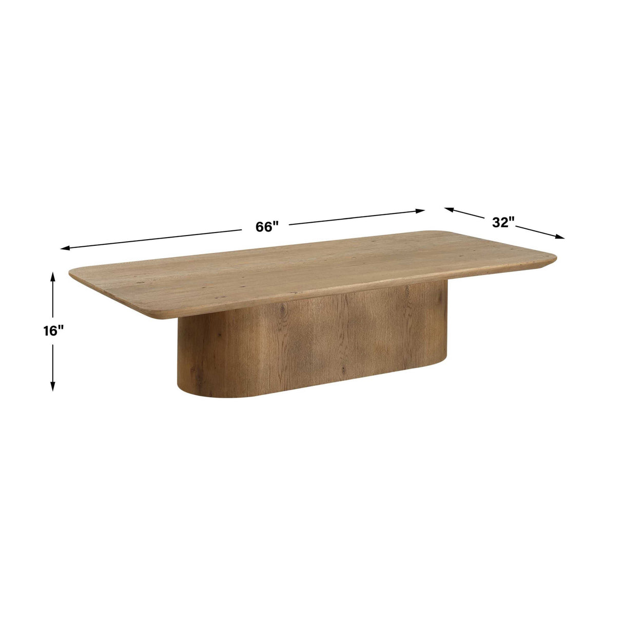 Solid Oak Minimalist Coffee Table | Oroa.com