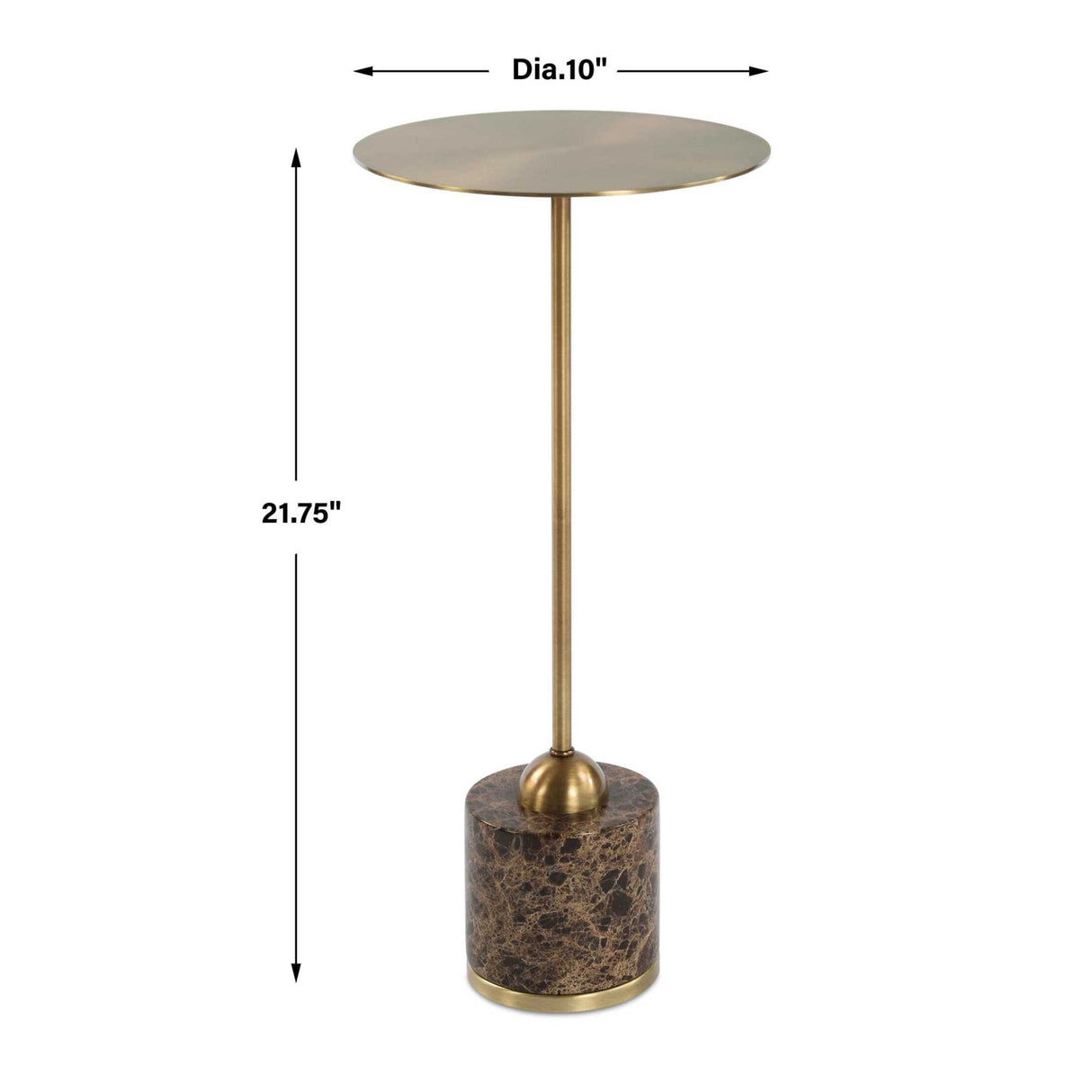 Brushed Brass Pedestal Drink Table | Oroa.com