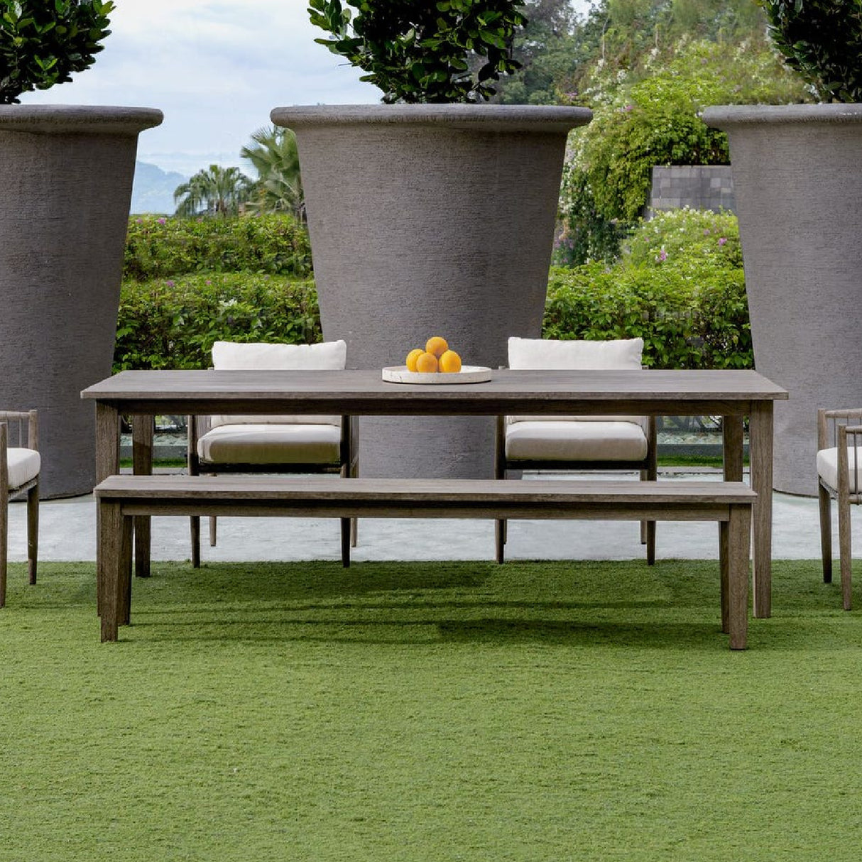 Rustic Gray Mahogany Bench | Oroa.com