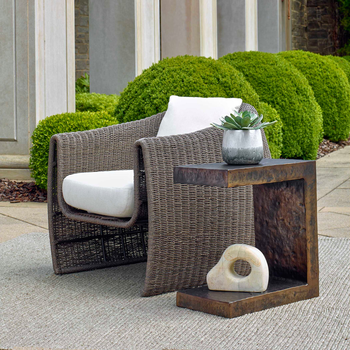 Golden Bronze Indoor/Outdoor Side Table | Oroa.com