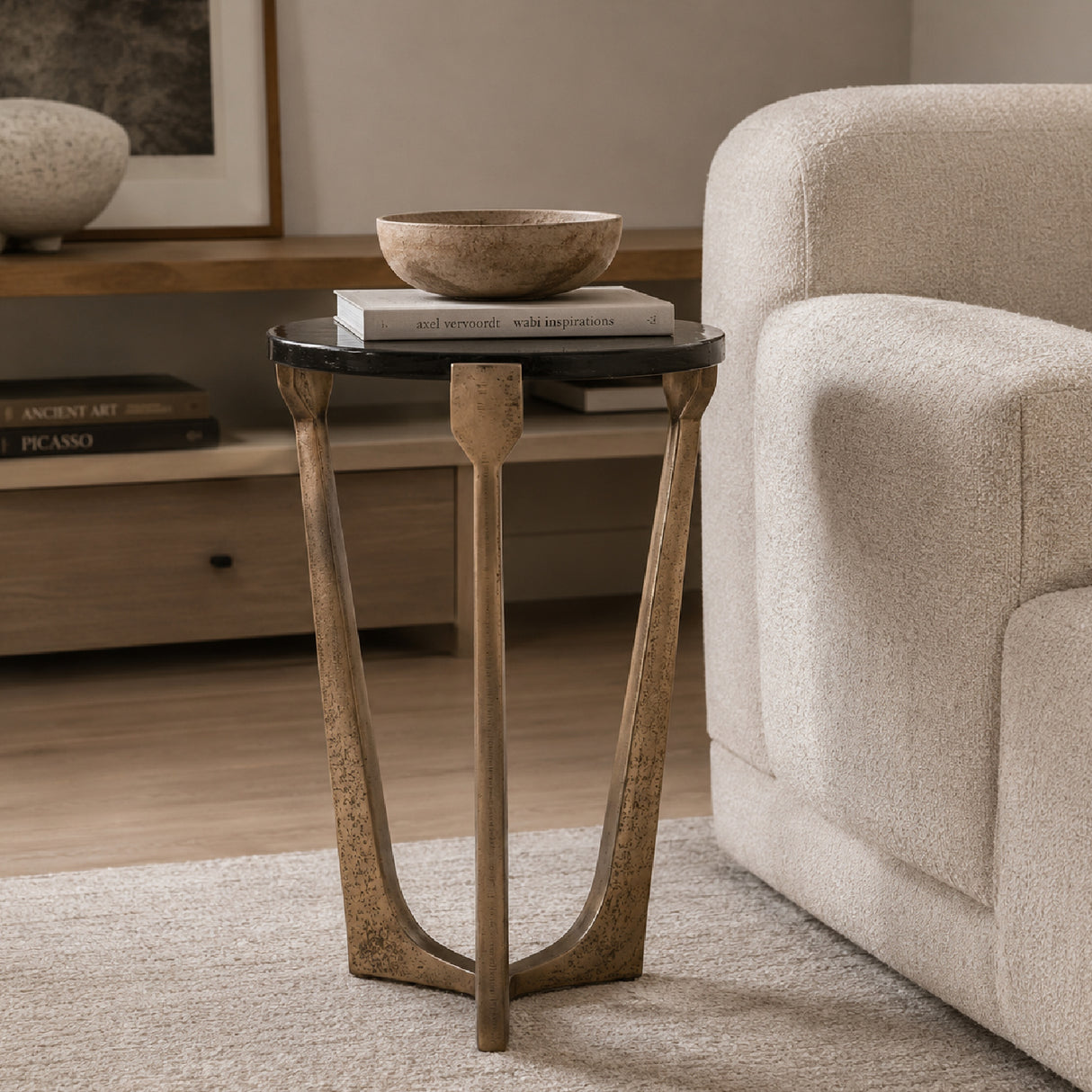 Round Glass Indoor/Outdoor Accent Table | Oroa.com