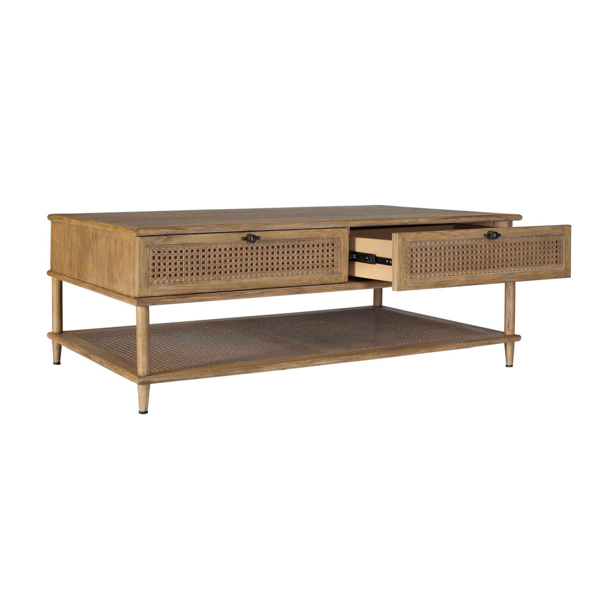 2-Drawer Rattan Cane Coffee Table | Oroa.com