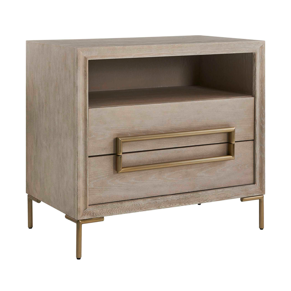 Light Oak 2-Drawer Side Table | Oroa.com