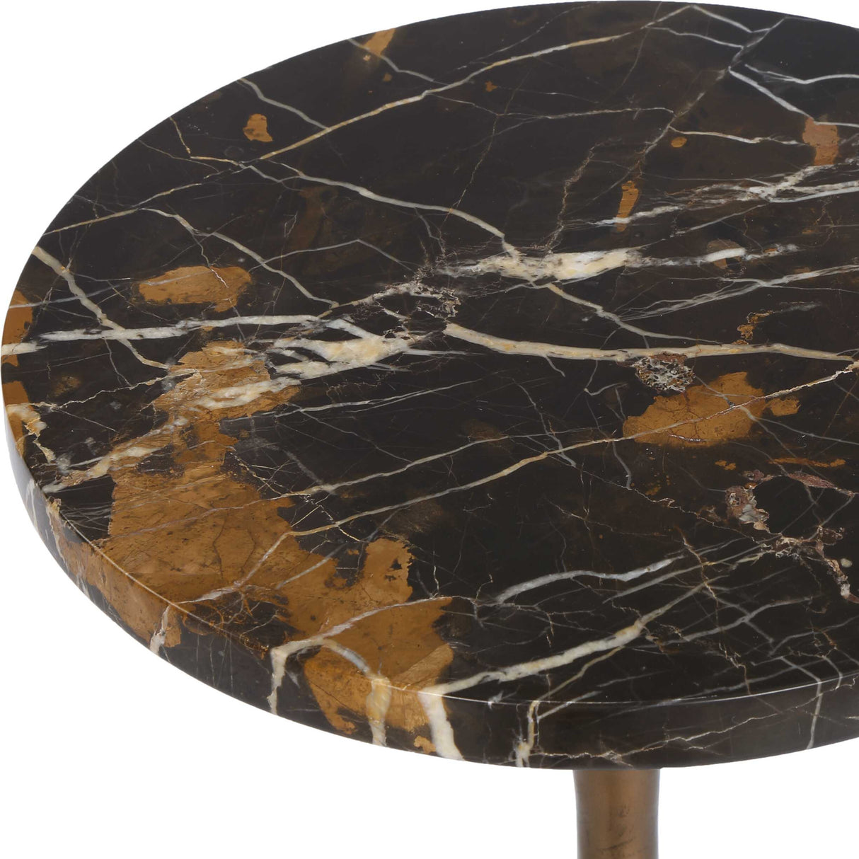 Black Marble Pedestal Drink Table | Oroa.com