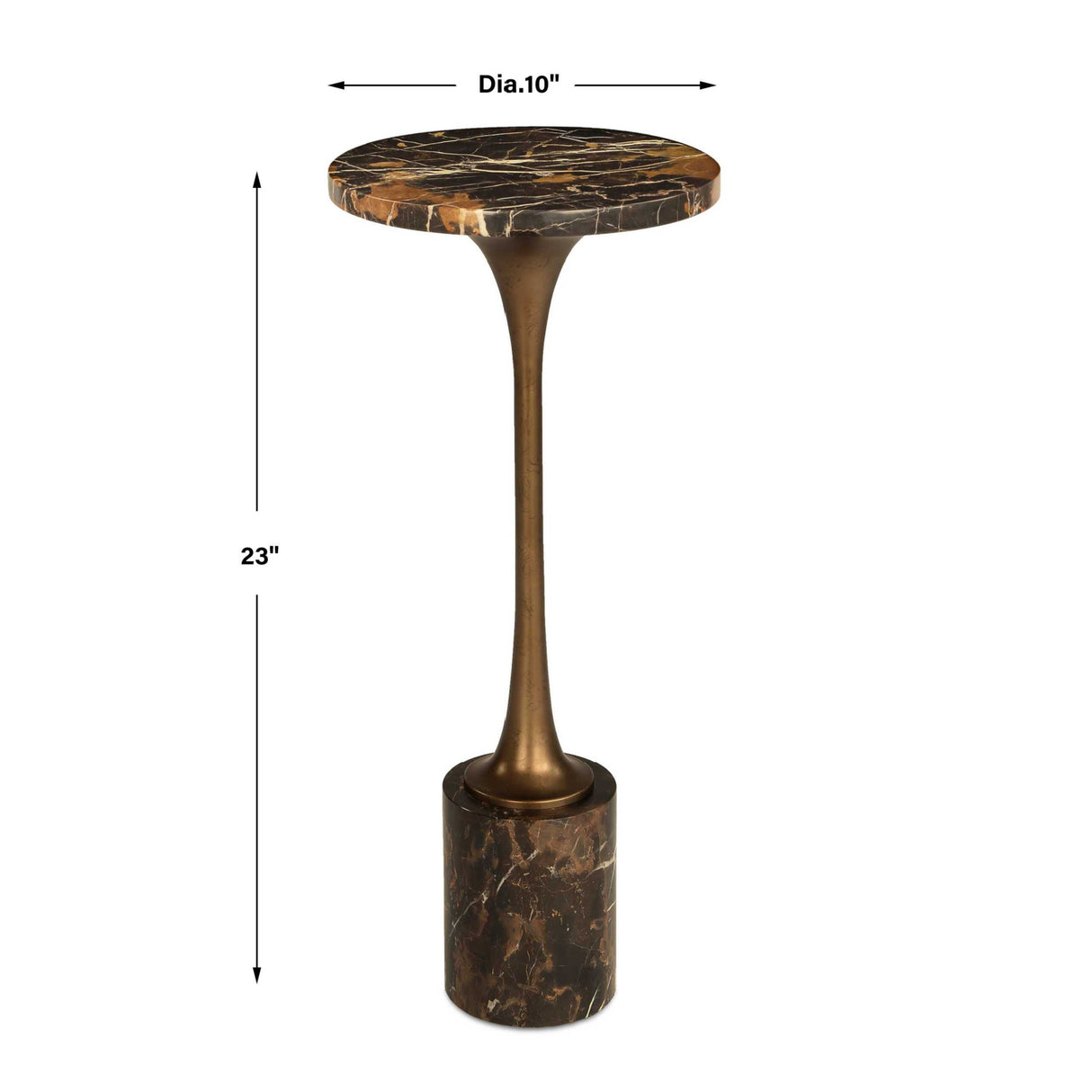 Black Marble Pedestal Drink Table | Oroa.com