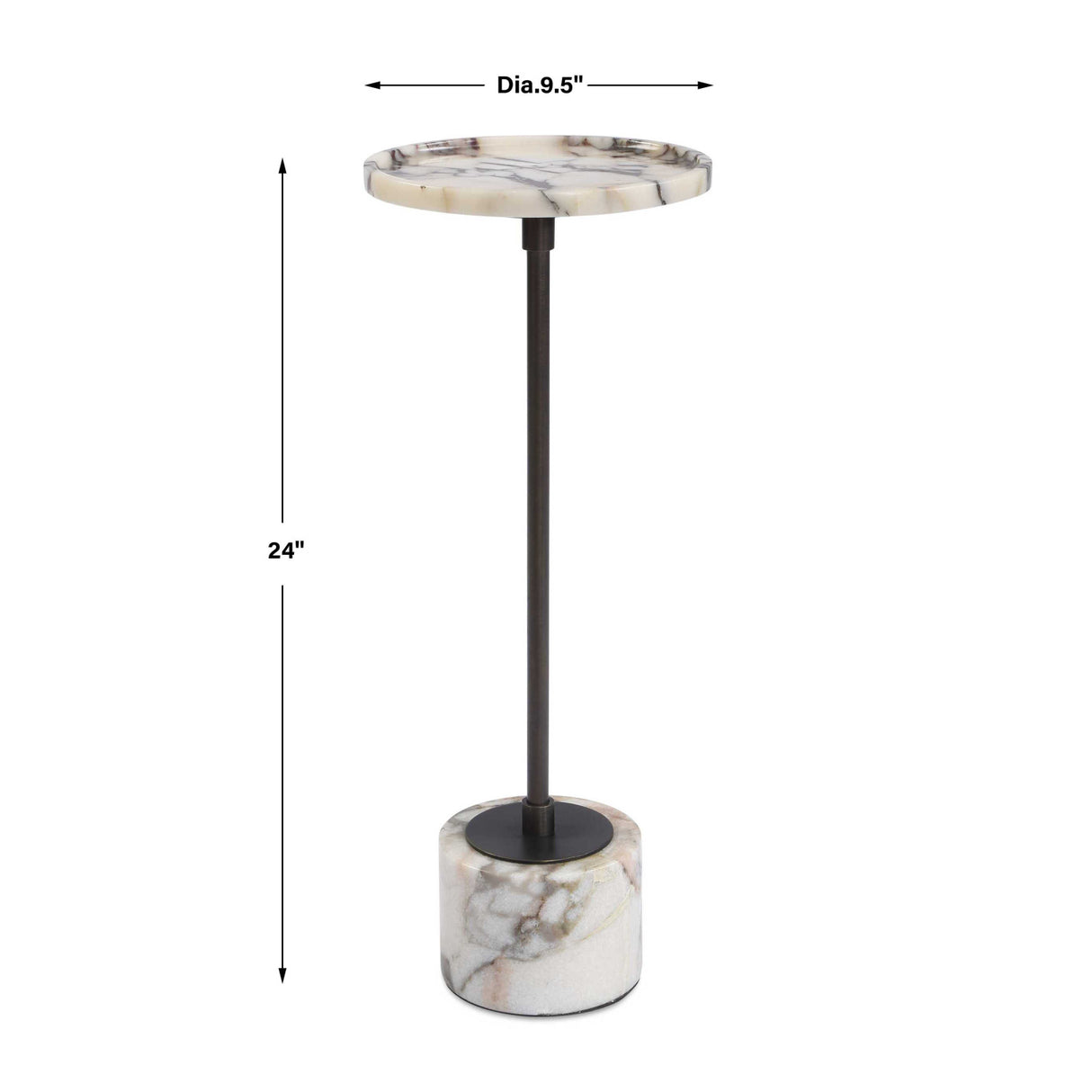 White Marble Round Drink Table | Oroa.com