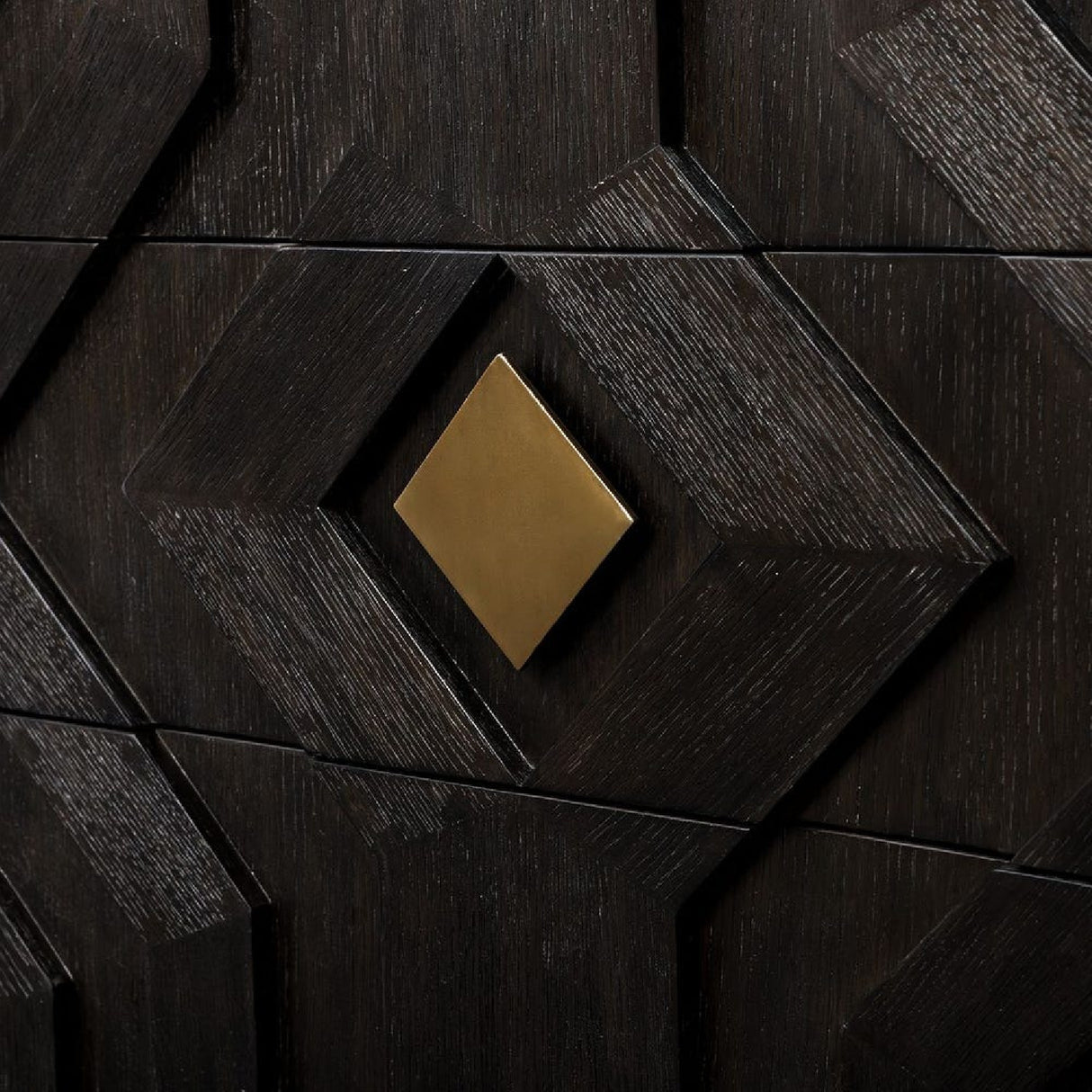 Black Oak Chevron 3-Drawer Chest | Oroa.com