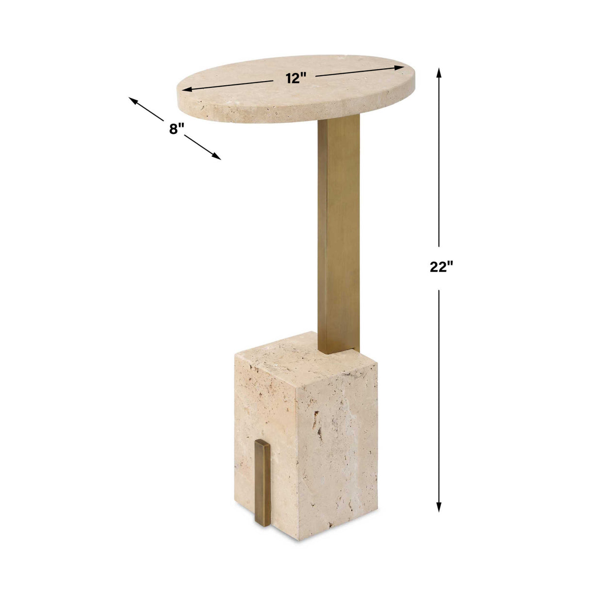 Oval Travertine Accent Table | Oroa.com