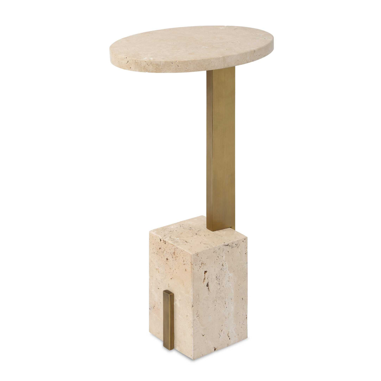 Oval Travertine Accent Table | Oroa.com
