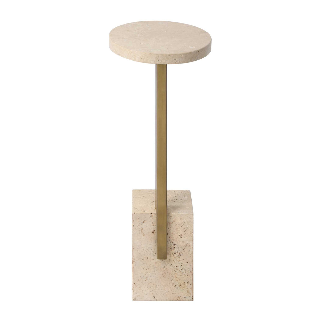 Oval Travertine Accent Table | Oroa.com