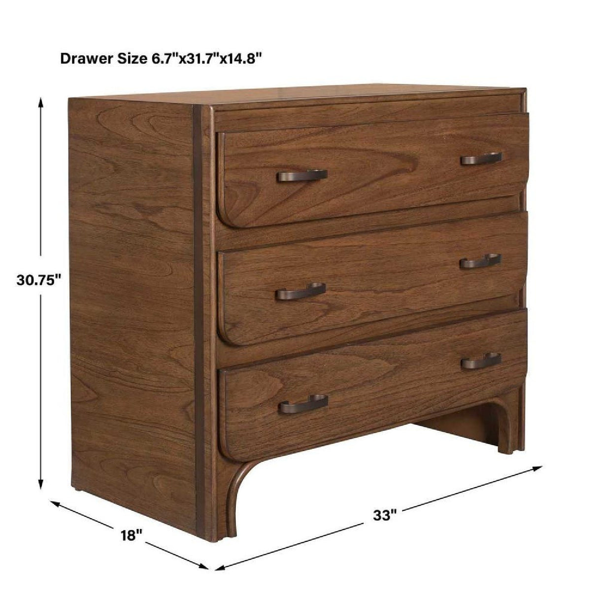 Rustic Wooden 3-Drawer Chest | Oroa.com