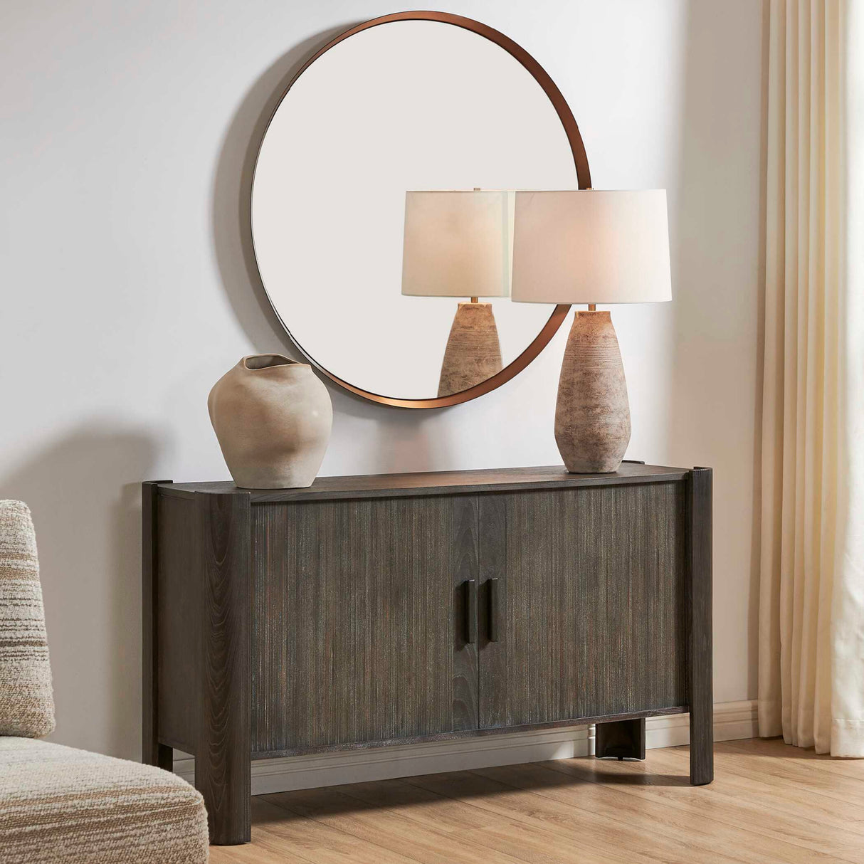 Gray Wooden Sliding Door Cabinet | Oroa.com