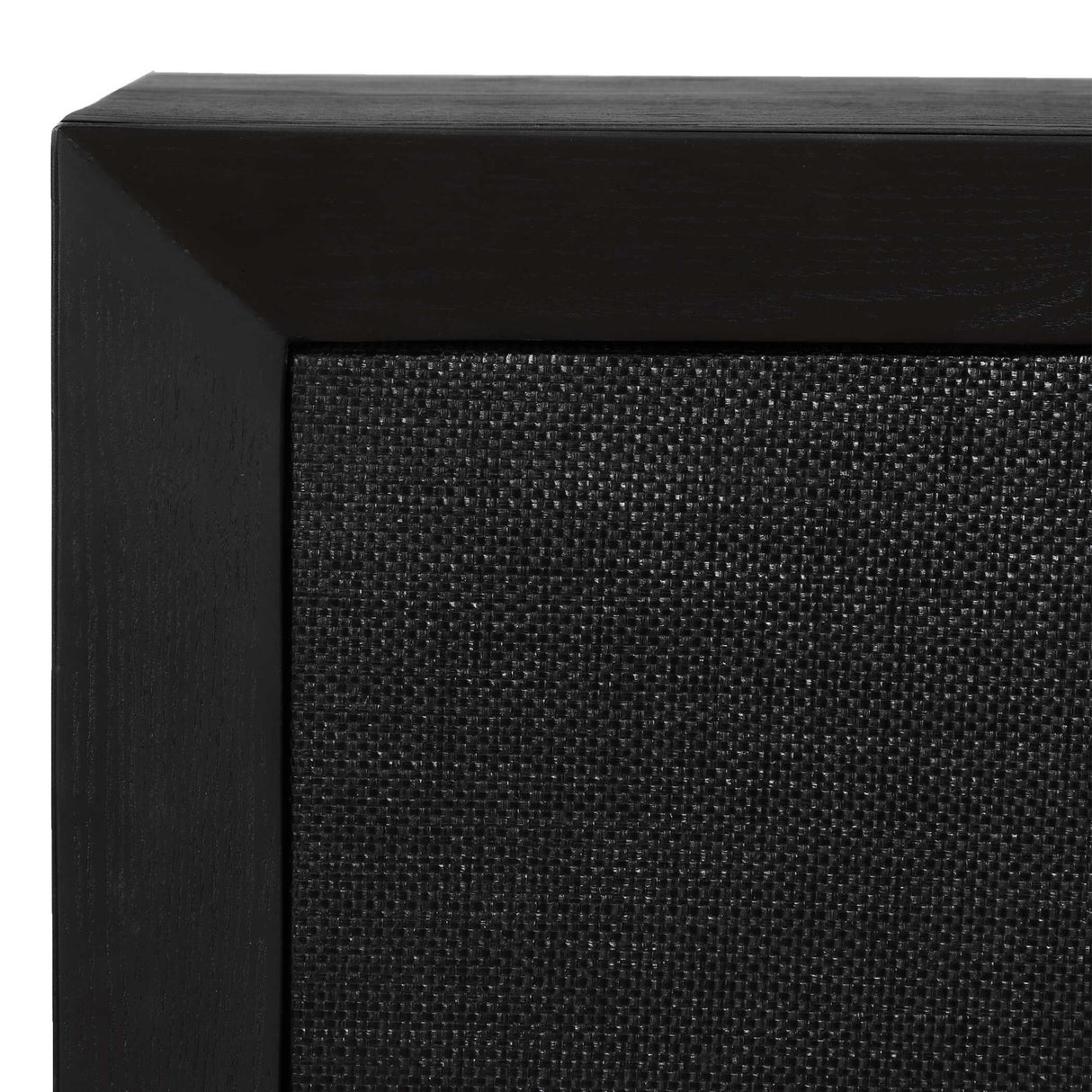 Black Grasscloth 4-Door Cabinet | Oroa.com