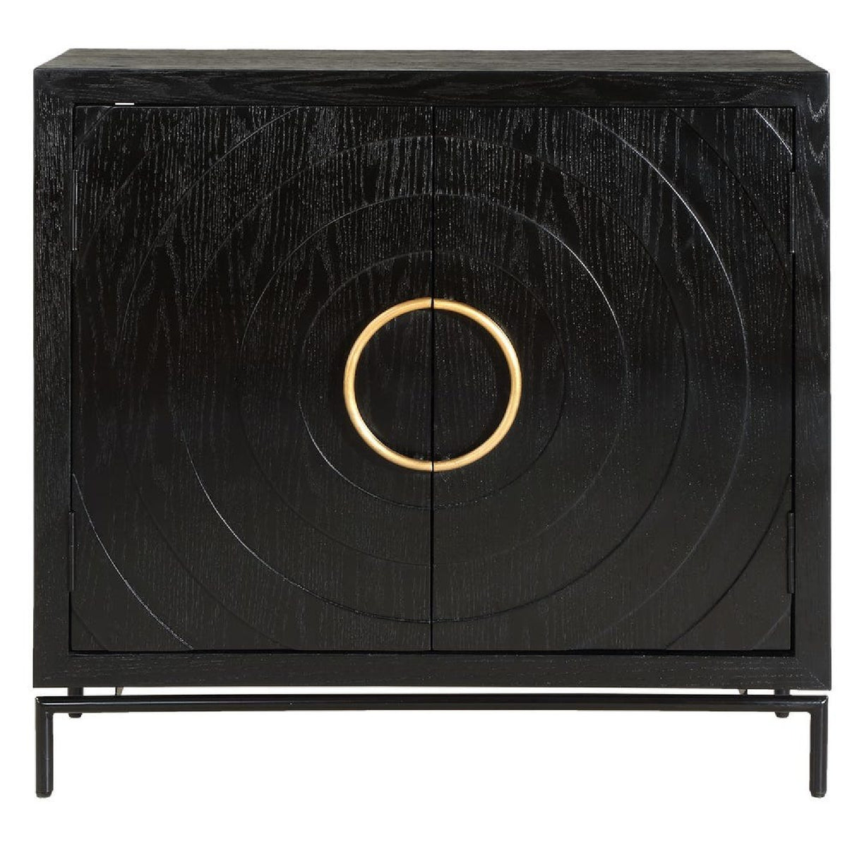 Black Fir Wood 2-Door Cabinet | Oroa.com