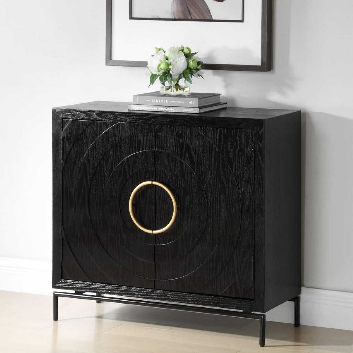 Black Fir Wood 2-Door Cabinet | Oroa.com