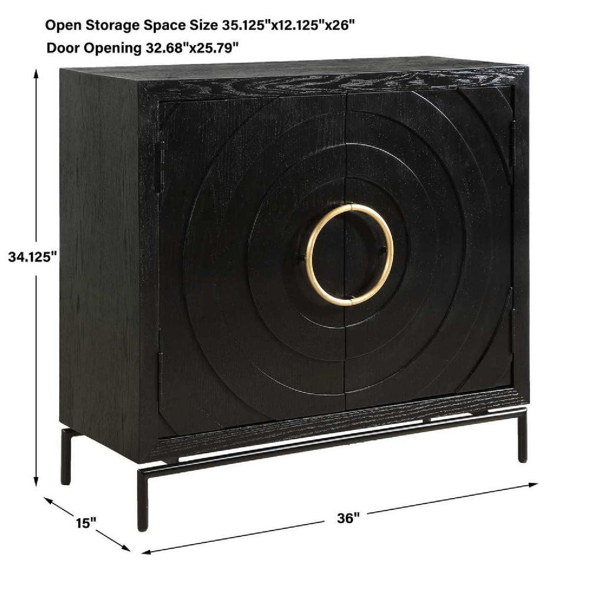 Black Fir Wood 2-Door Cabinet | Oroa.com