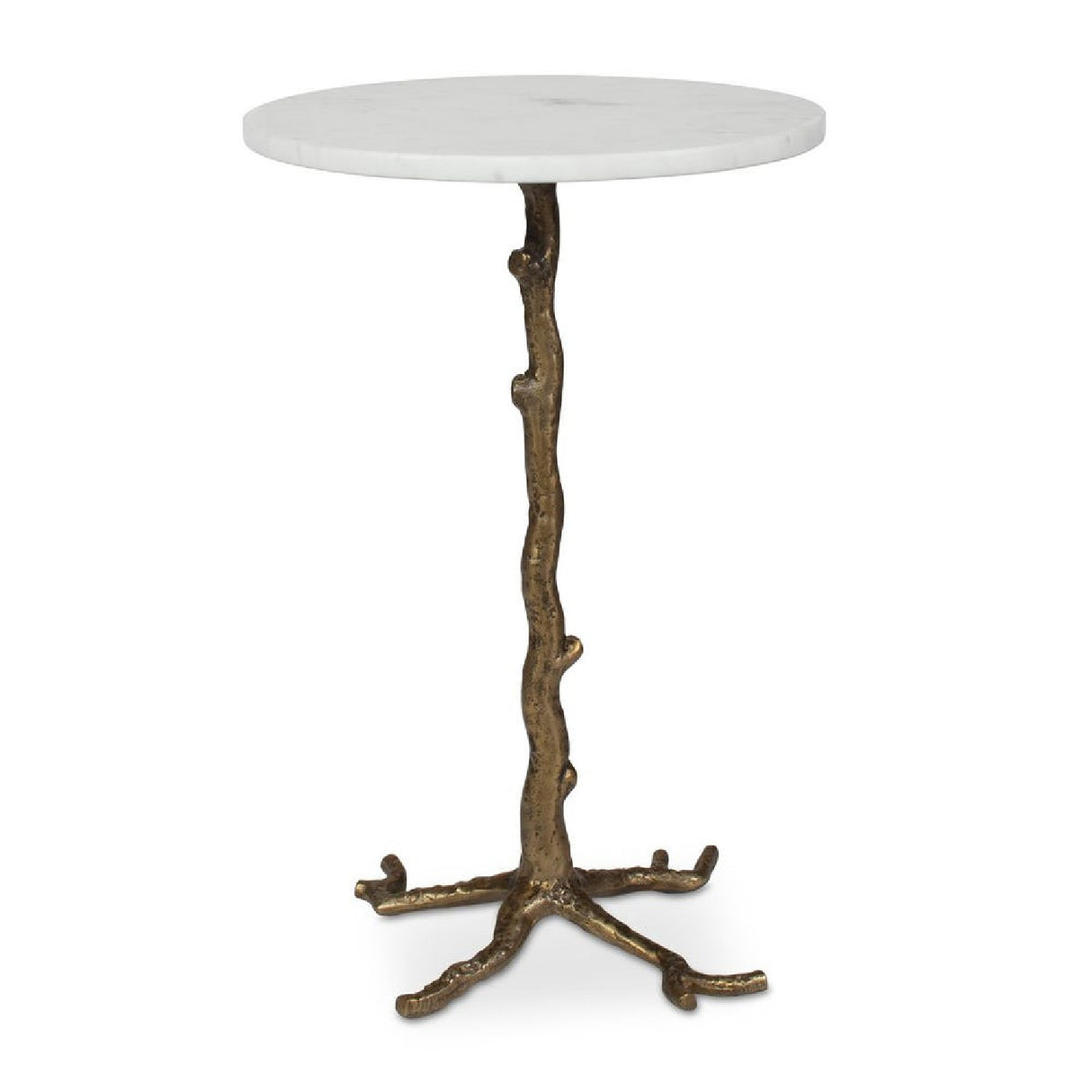 Round White Marble Accent Table | Oroa.com