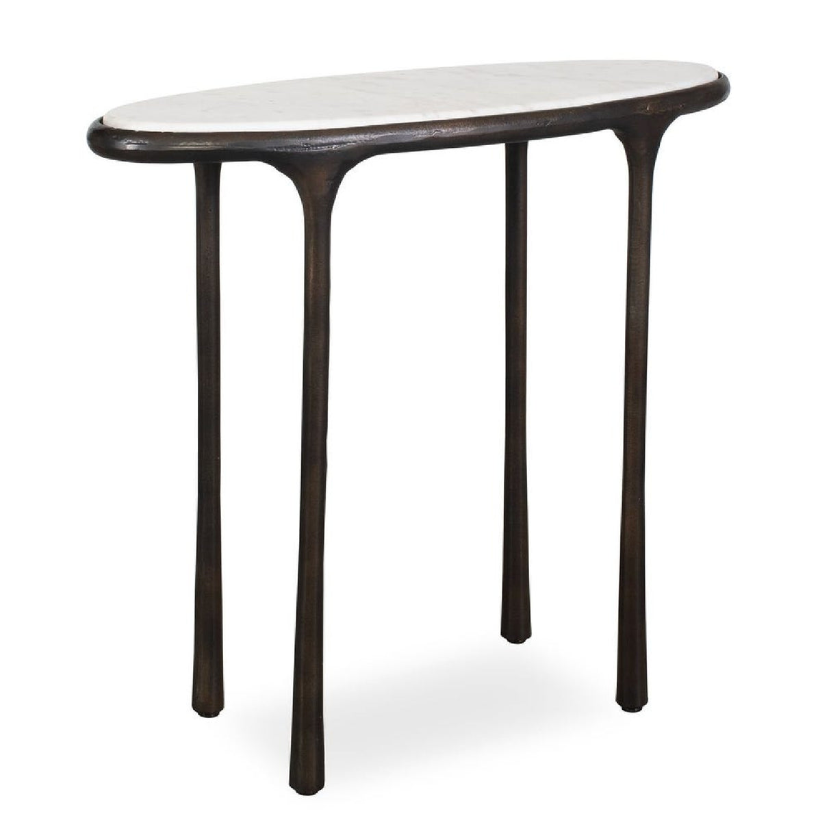 White Marble Oval Accent Table | Oroa.com