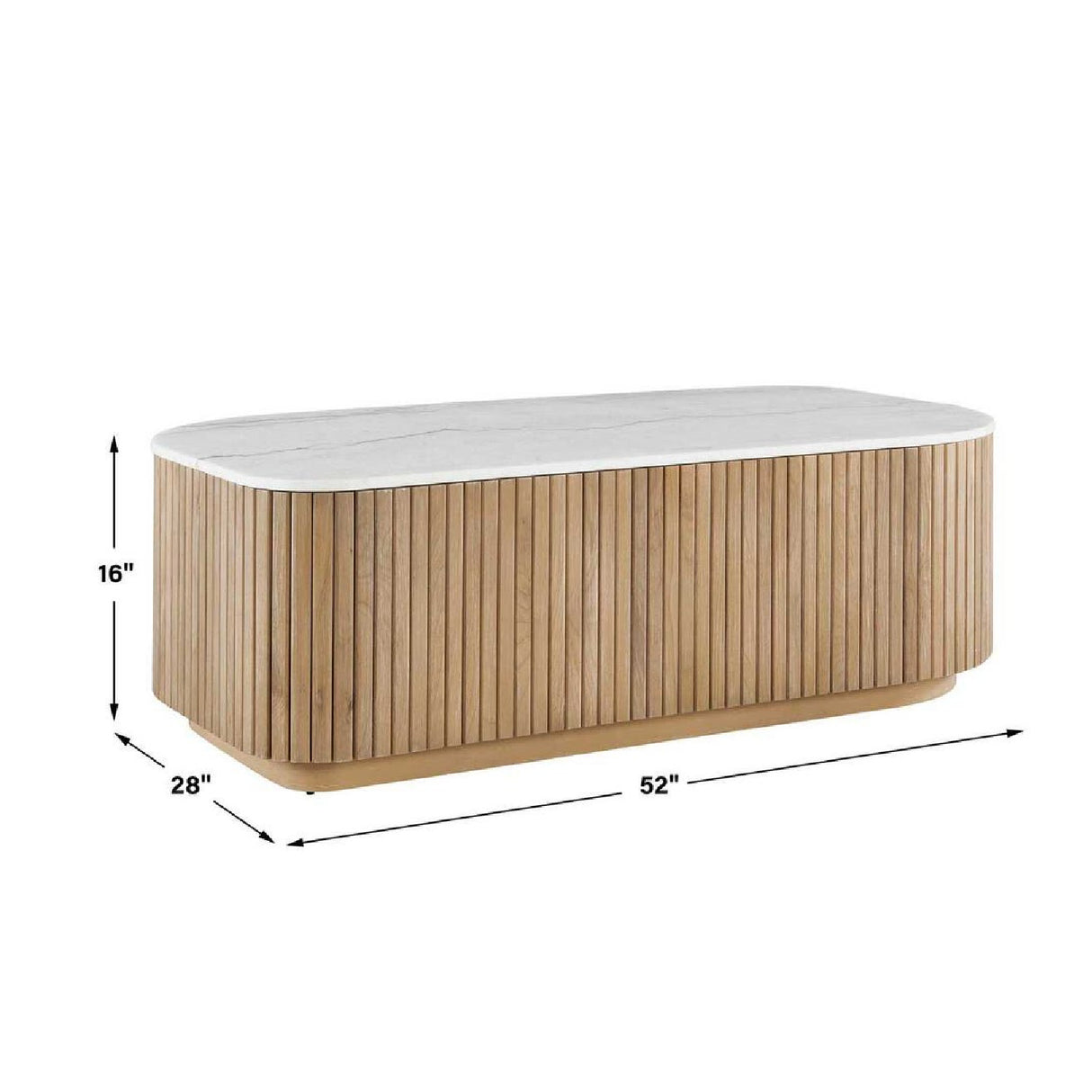 Reeded Base Marble Coffee Table | Oroa.com