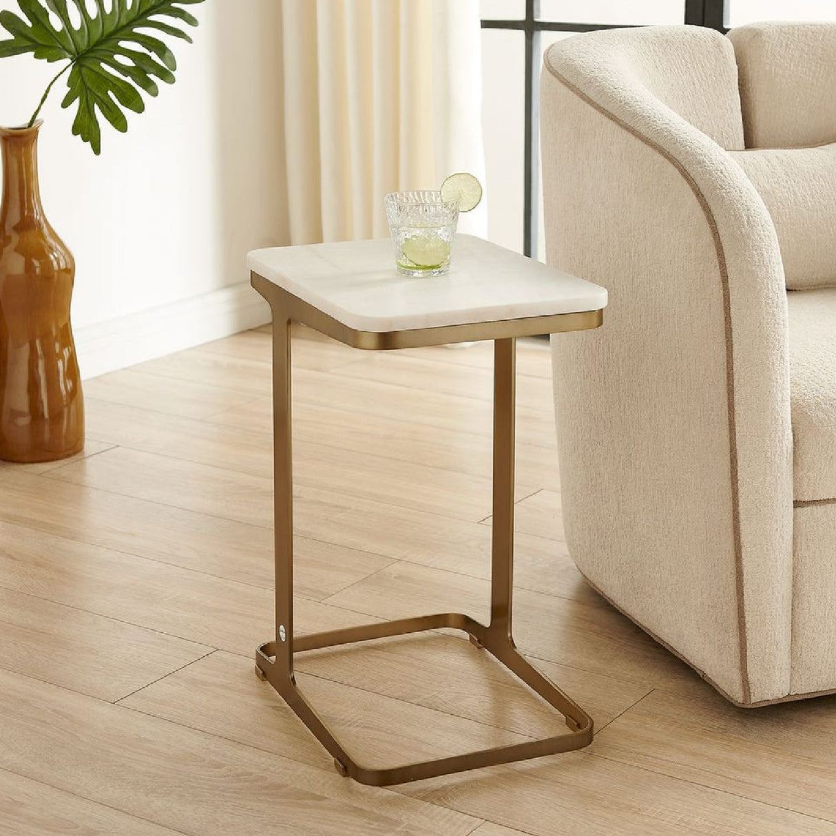 White Marble End Table | Oroa.com