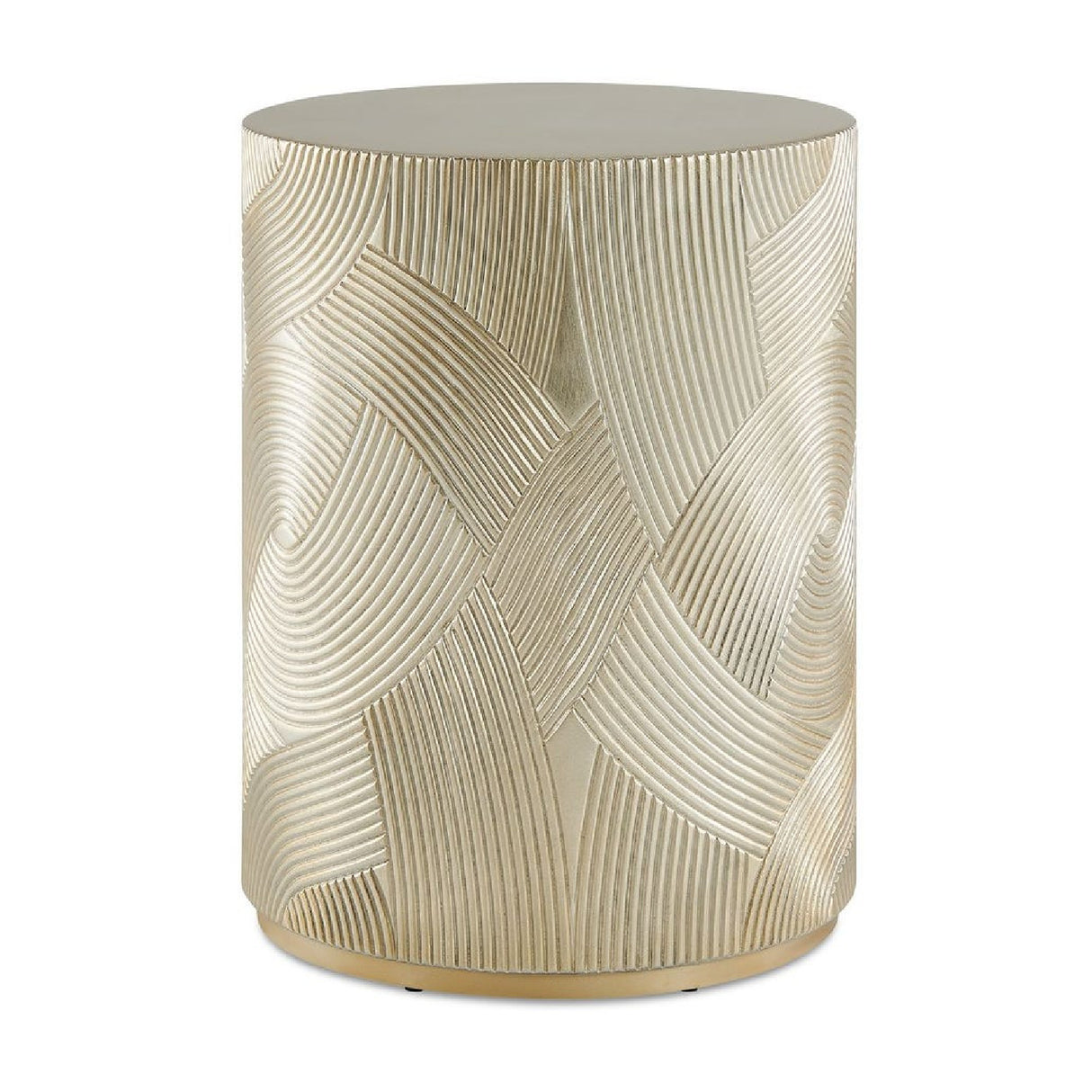 Gold Leaf Cylindrical Accent Table | Oroa.com