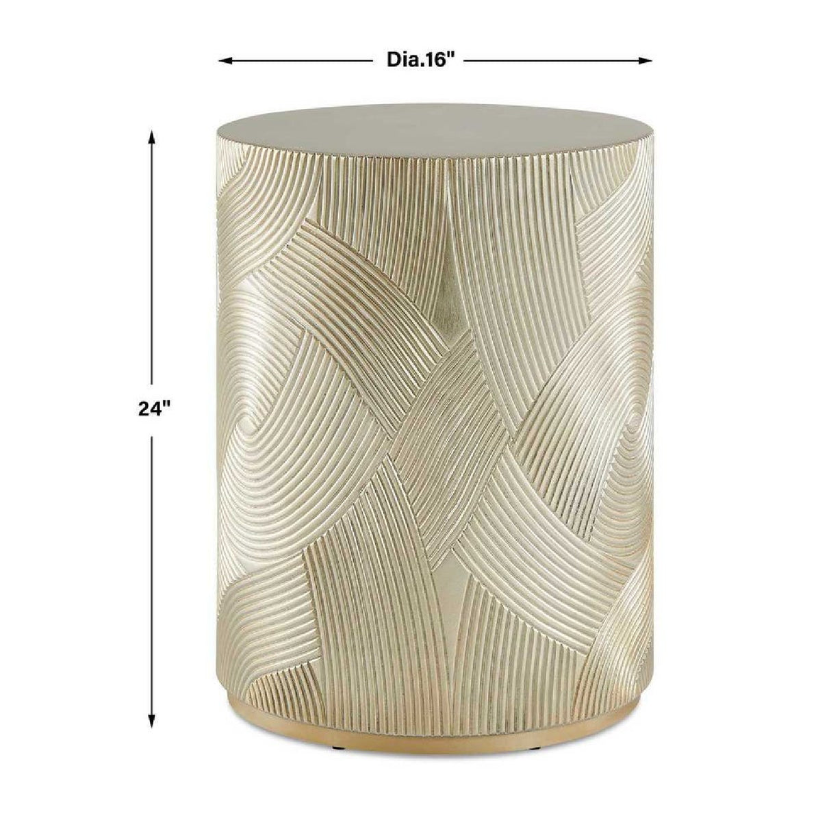Gold Leaf Cylindrical Accent Table | Oroa.com