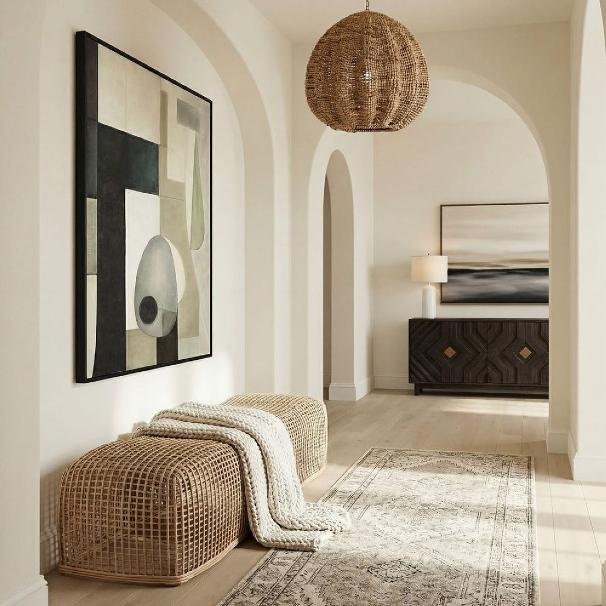 Natural Rattan Bench | Oroa.com