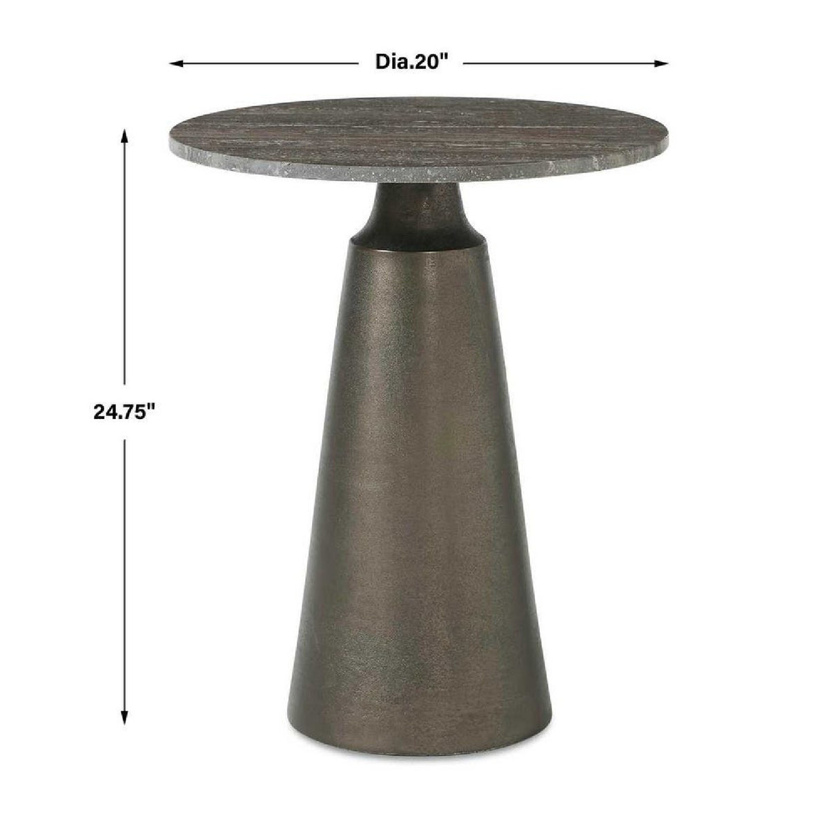 Round Bronze Indoor/Outdoor Accent Table | Oroa.com