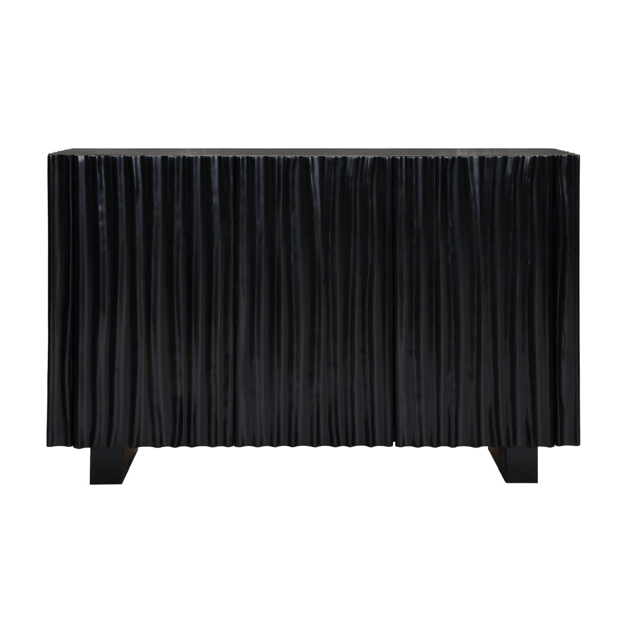 Black Carved Wooden 3-Door Cabinet | Oroa.com