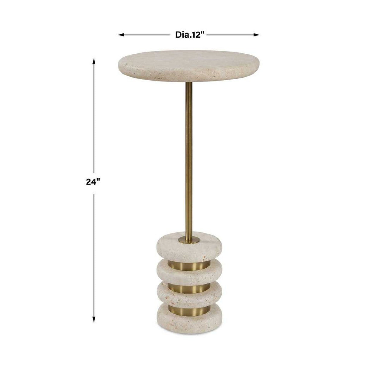 Natural Travertine Side Table | Oroa.com