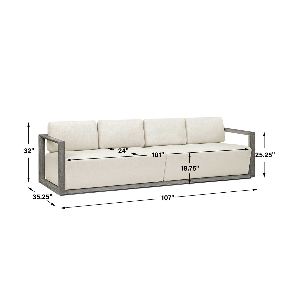 Modern European furniture - Gray Mahogany Outdoor 4-Seater Sofa - www.oroa.com | Oroa.com