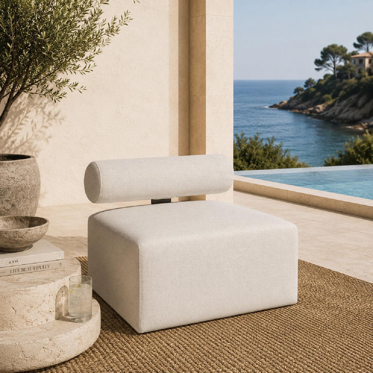 White Fabric Outdoor Sofa | Oroa.com