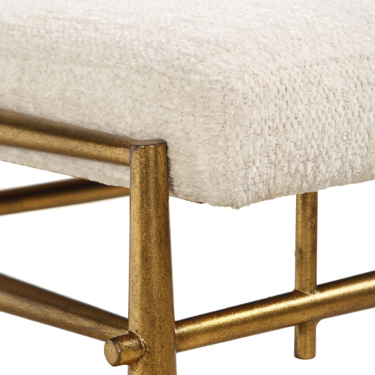 White Chenille Bench S | Oroa.com