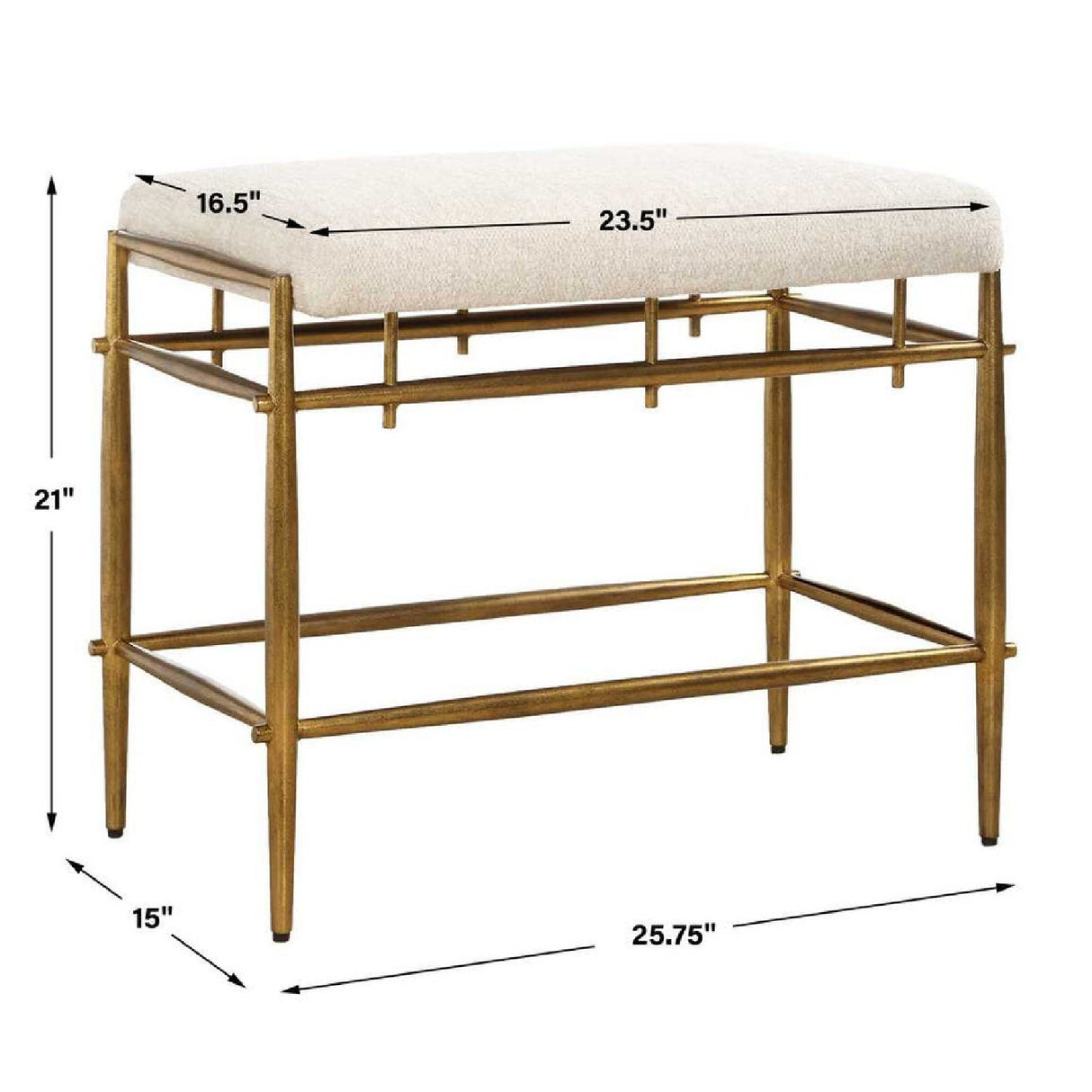 White Chenille Bench S | Oroa.com